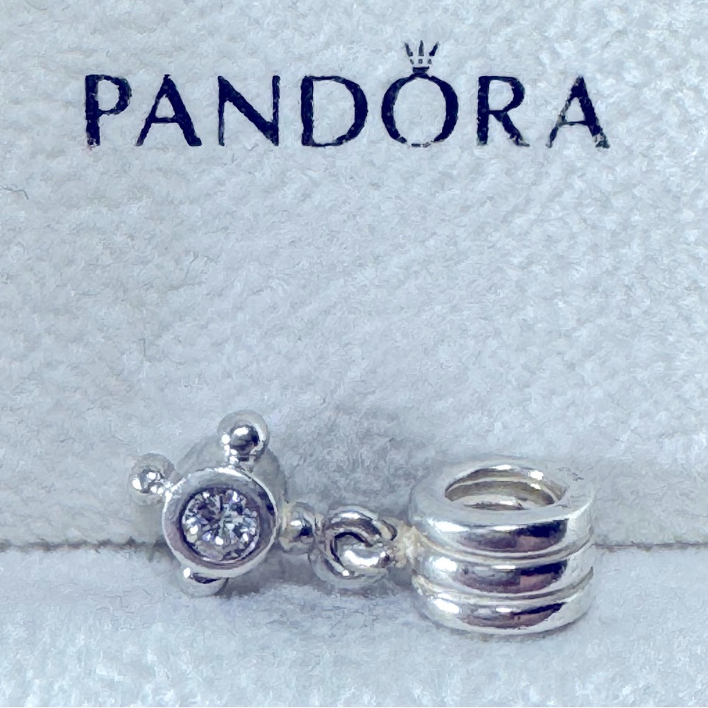 Pandora Dangle Charm with White Stone